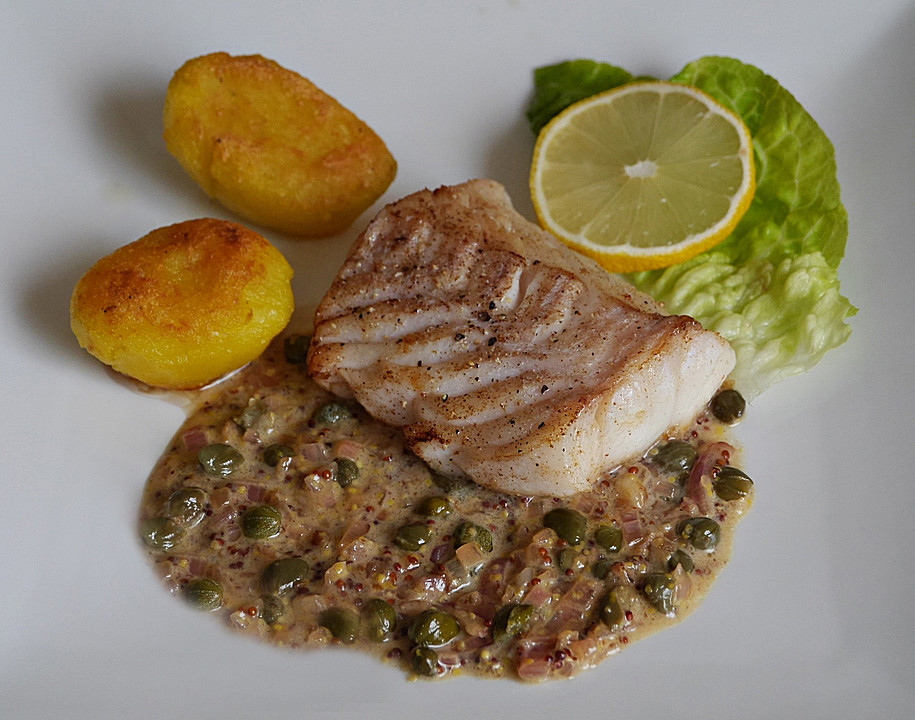 Kabeljau in Kapern-Senf-Sauce von trekneb | Chefkoch.de