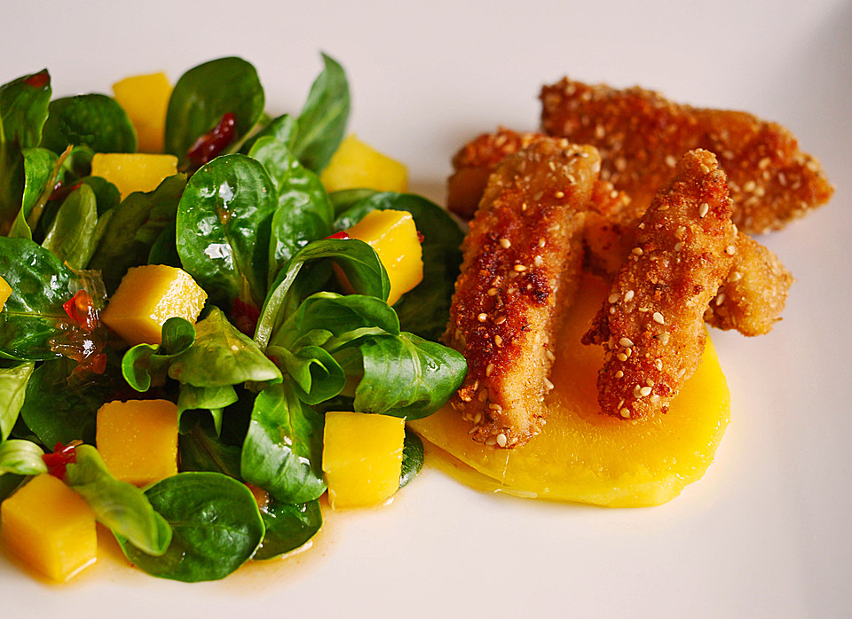 Sesam-Hähnchensticks mit Mango-Feldsalat von ars_vivendi | Chefkoch.de Sesam-Hähnchensticks mit Mango-Feldsalat von ars_vivendi | Chefkoch.de
