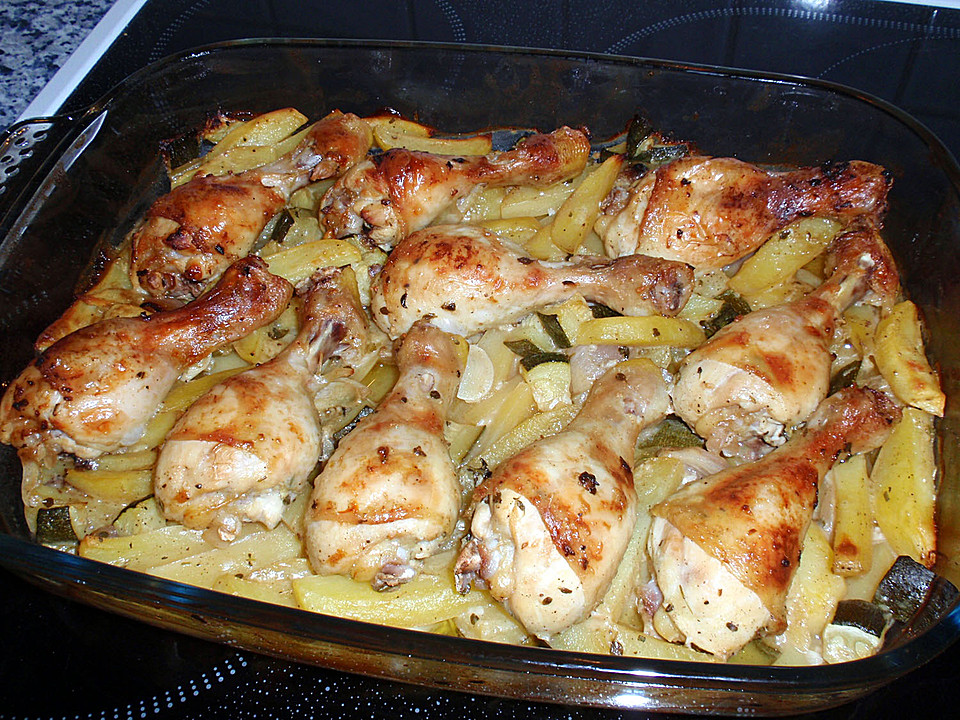 Knoblauch - Zitronen - Hähnchen mit Ofenkartoffeln von süßmaul ...