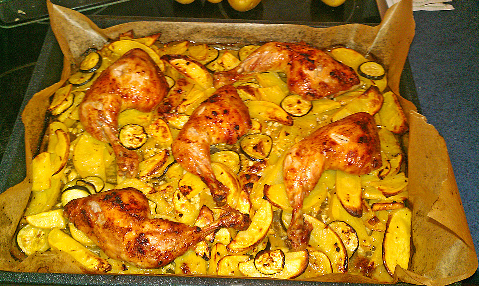 Knoblauch - Zitronen - Hähnchen mit Ofenkartoffeln von süßmaul ...