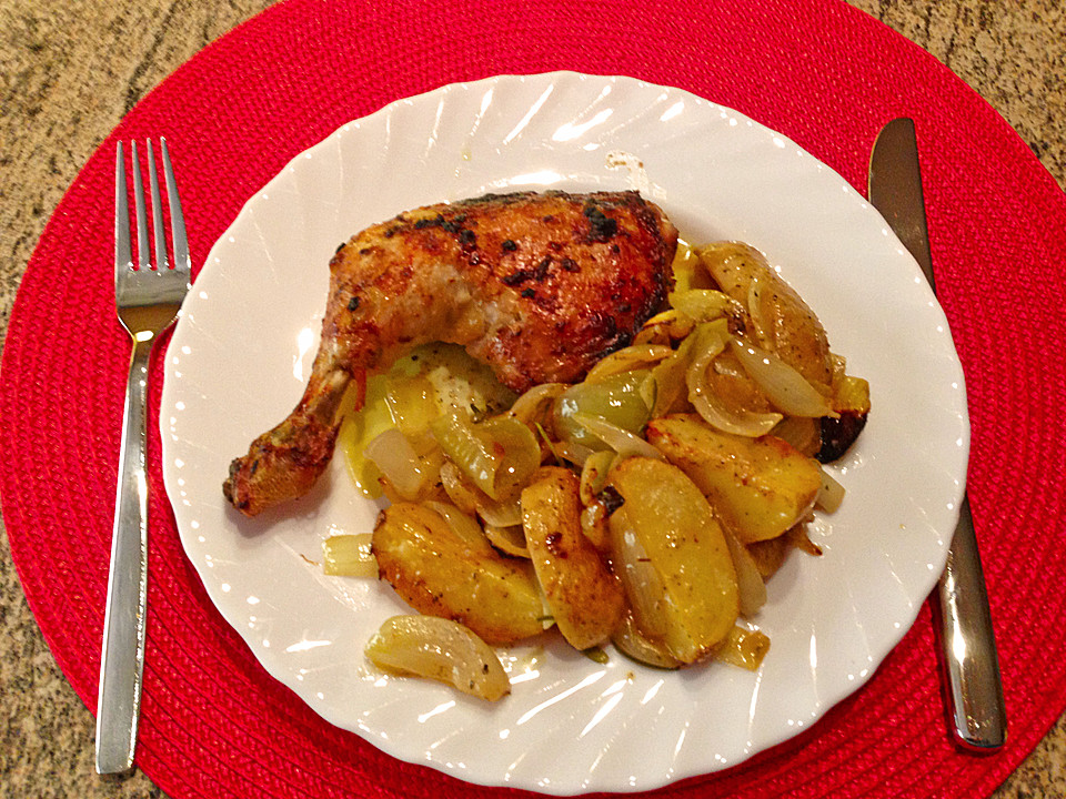 Knoblauch - Zitronen - Hähnchen mit Ofenkartoffeln von süßmaul ...