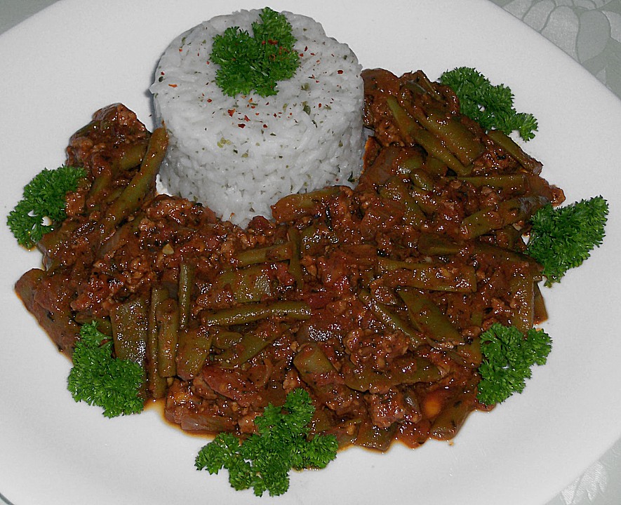 Grüne Bohnen mit Hackfleisch und Tomaten von Gittili | Chefkoch.de