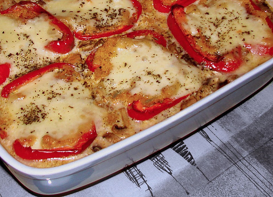 Paprikaschoten mit Maisgrieß (Polenta) gefüllt von Herta | Chefkoch.de