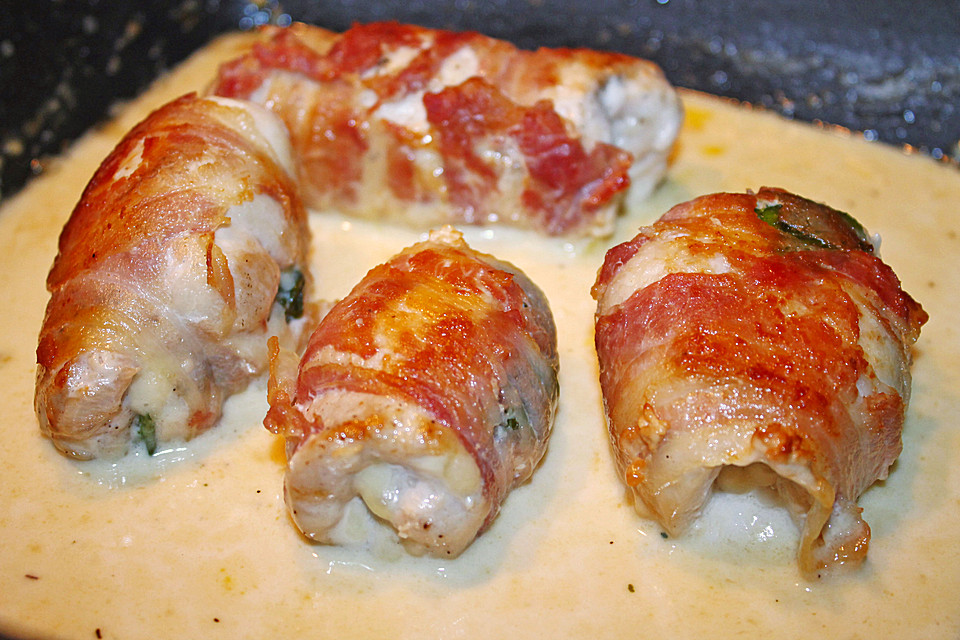 Hähnchenbrust-Bärlauch-Rouladen mit Bacon und Käse von badegast1 ...