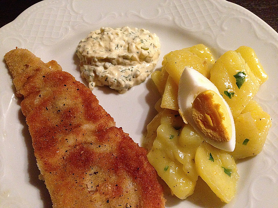 Backfisch mit Kartoffelsalat und Remoulade von KochMaus667 | Chefkoch.de