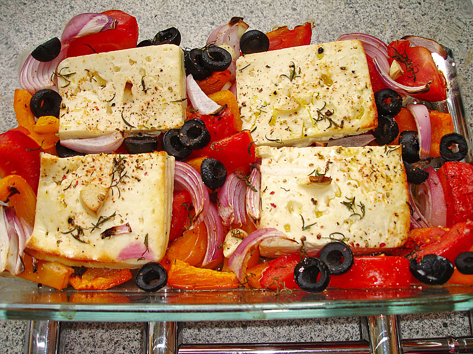 Feta gebacken mit Tomaten und Oliven von dodith | Chefkoch.de