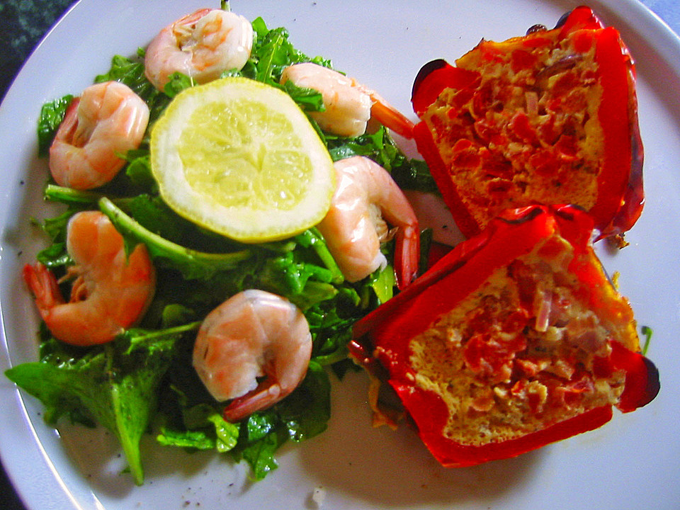 Gefüllte Paprika mit Rucolasalat und Garnelen von Rancherin | Chefkoch.de