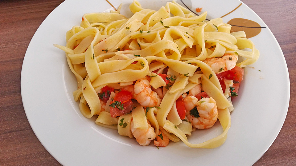 Tagliatelle mit Garnelen von MissDior90 | Chefkoch.de