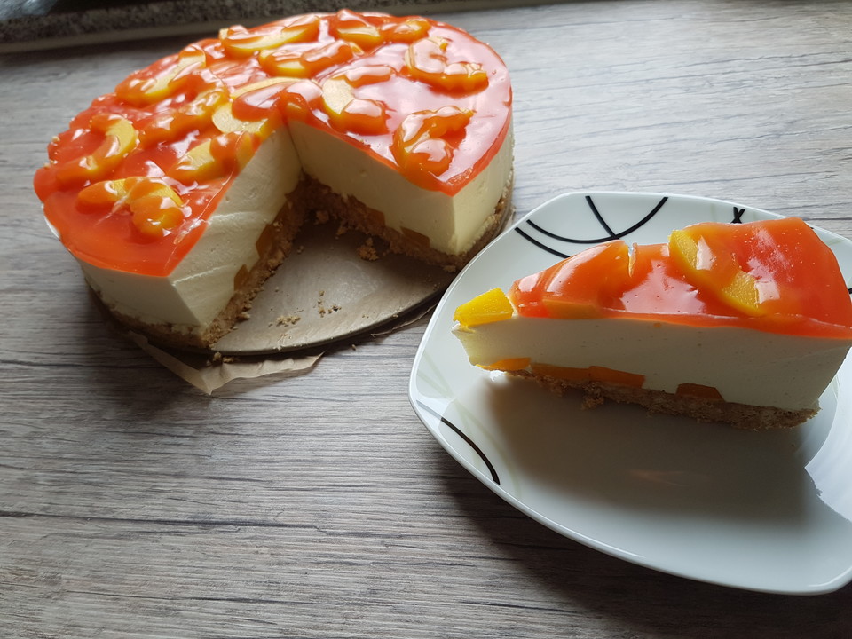 Pfirsich-Maracuja-Philadelphiatorte ohne Backen von Lamoura18 | Chefkoch.de