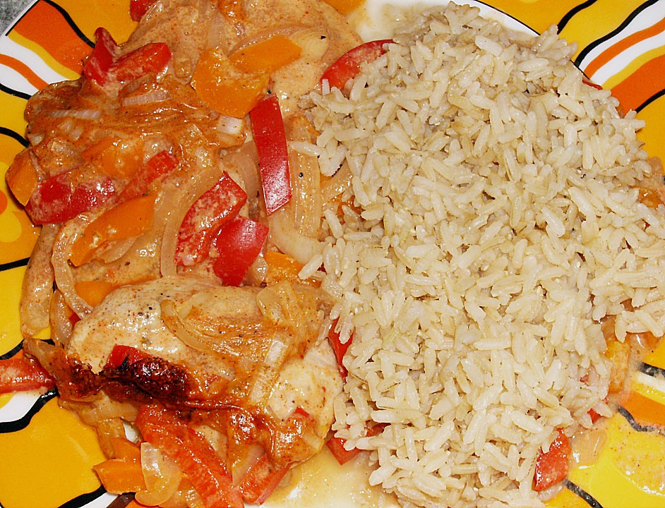 Zwiebel - Paprika - Sahne Hähnchen von ajnom | Chefkoch.de