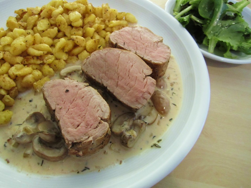 Kalbsfilet Mit Spätzle In Champignon-Sahne-Soße Von Molina29 | Chefkoch.de