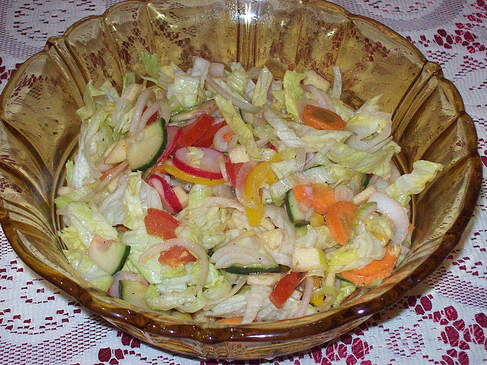 Gemischter Salat mit Apfel und Himbeeressig von Tony98 | Chefkoch.de