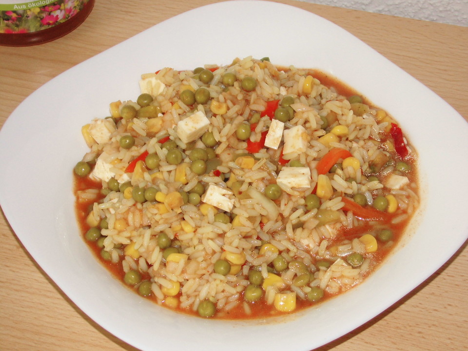 Bunter Reissalat mit Schafskäse von mondenkind | Chefkoch.de