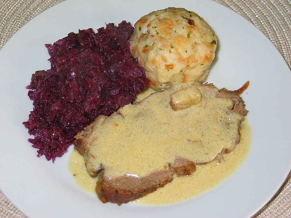 Schweinenackenbraten mit Sahne-Speck-Zwiebel-Soße von BratenSepp ...
