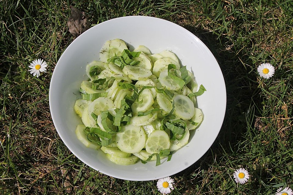 Gurkensalat in einer Essig-Öl-Vinaigrette mit Bärlauch von patty89 ...