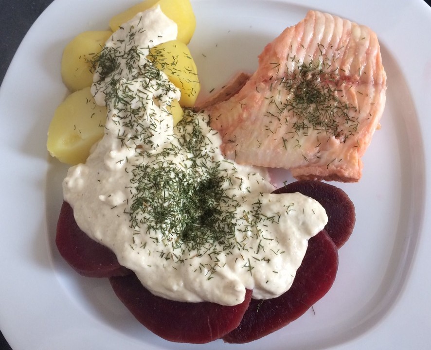 Steinbeißer mit Roter Bete und Meerrettichschaum von HH-Kitchen ...