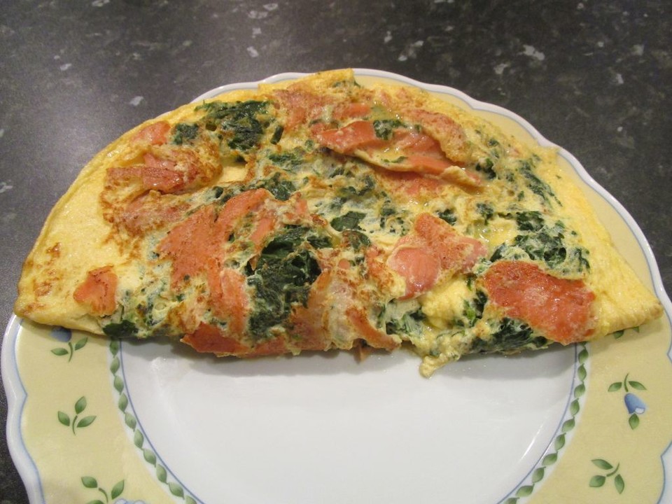 Fitness-Omelette mit Spinat und Lachs von Studentbody | Chefkoch.de