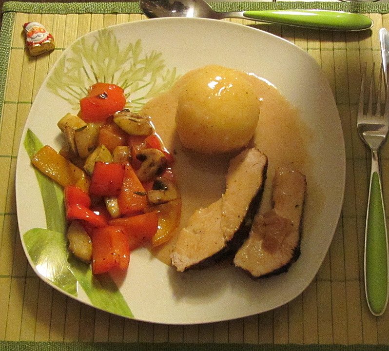 Putenbraten mit Weißwein und buntem Ofengemüse von evaline | Chefkoch.de