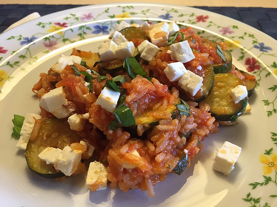 Zucchinipfanne mit Tomatenreis von Bee1958 | Chefkoch.de