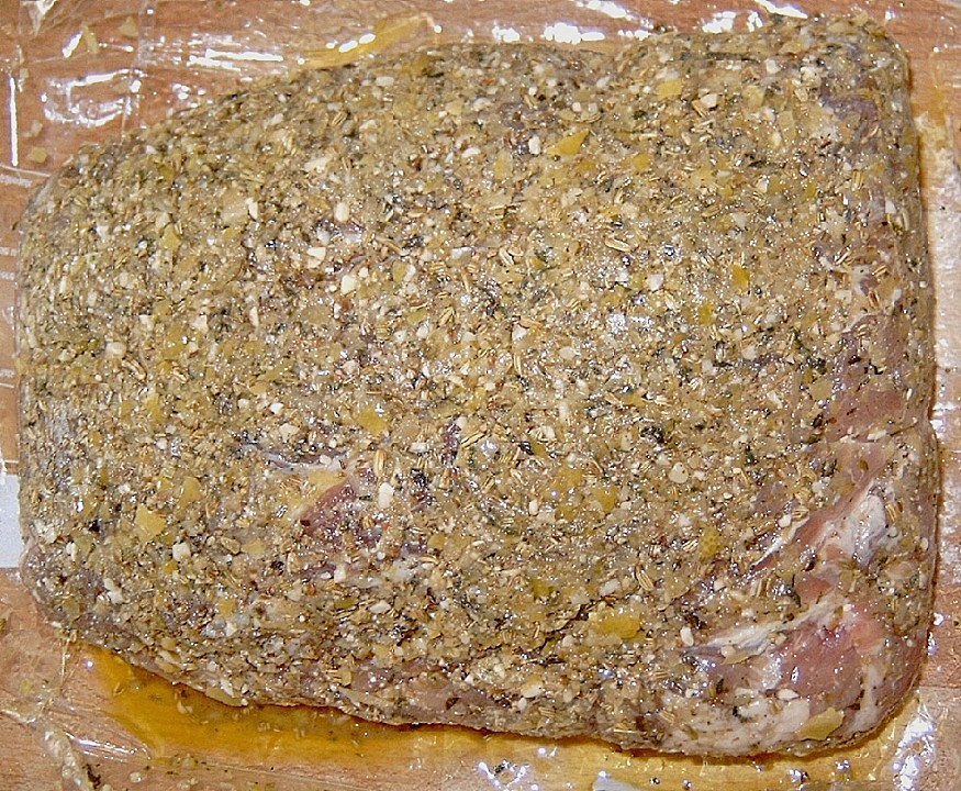 Arista - italienischer Schweinebraten aus dem Römertopf von papawhiskey ...
