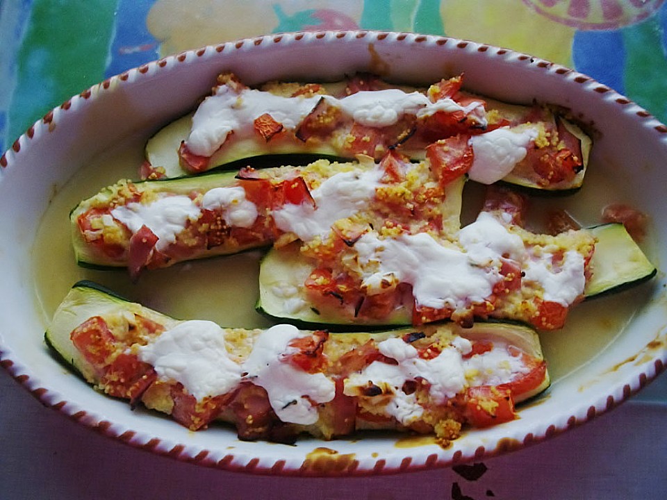 Zucchini, überbacken, mit Frischkäsefüllung von Justav73 | Chefkoch.de