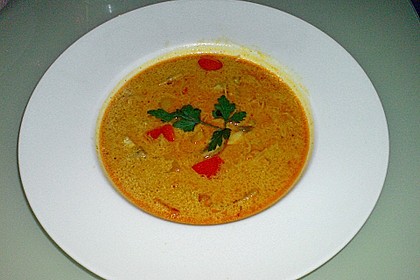 Kokos - Orangen - Ingwersuppe mit Huhn 6
