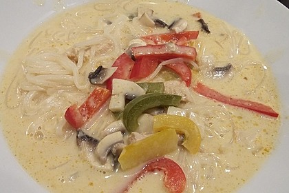 Kokos - Orangen - Ingwersuppe mit Huhn 7