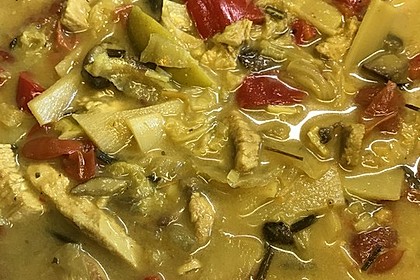 Kokos - Orangen - Ingwersuppe mit Huhn 1