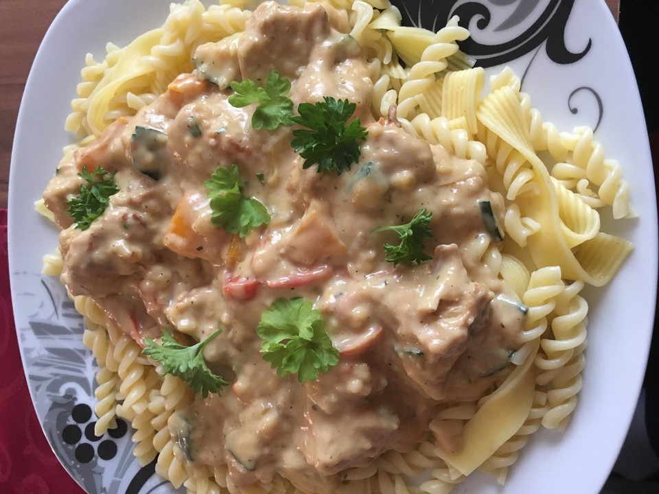 Hähnchen-Gemüse-Soße aus der Pfanne von Swannymaus | Chefkoch.de
