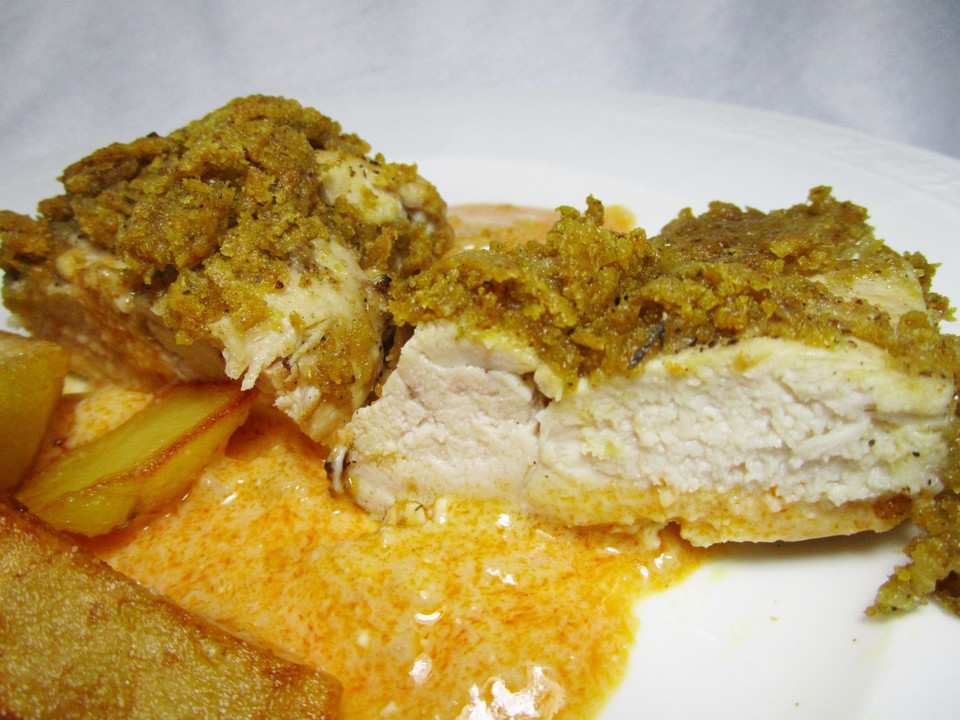 Schweinemedaillons mit &amp;quot;Cafe de Paris&amp;quot;-Kruste und Kokos-Curry-Sauce von ...