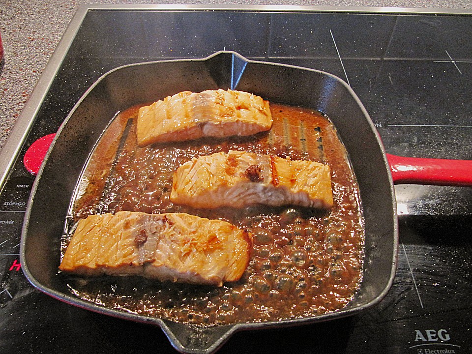 Japanischer gegrillter Lachs mit Teriyaki - Soße von Shimone | Chefkoch.de