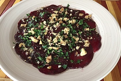 Rote Bete Carpaccio mit Walnüssen 4