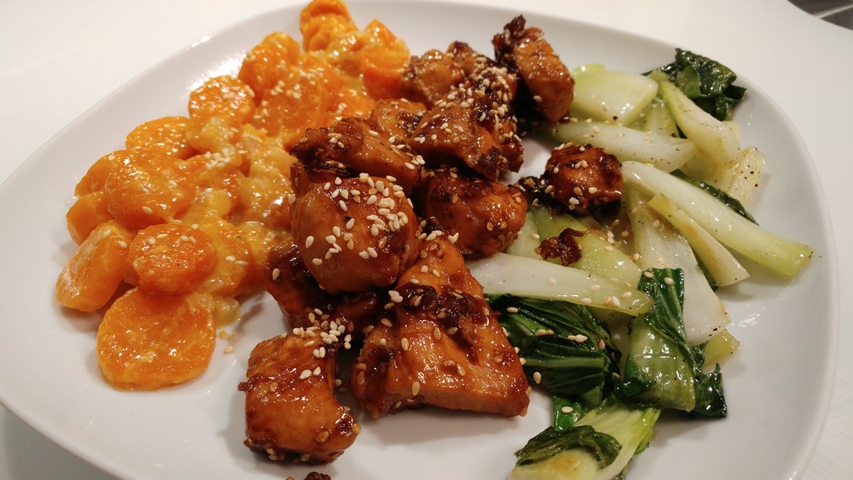 Gebratenes Hähnchen mit Sesam, Honig und Pak Choi von dodith | Chefkoch.de