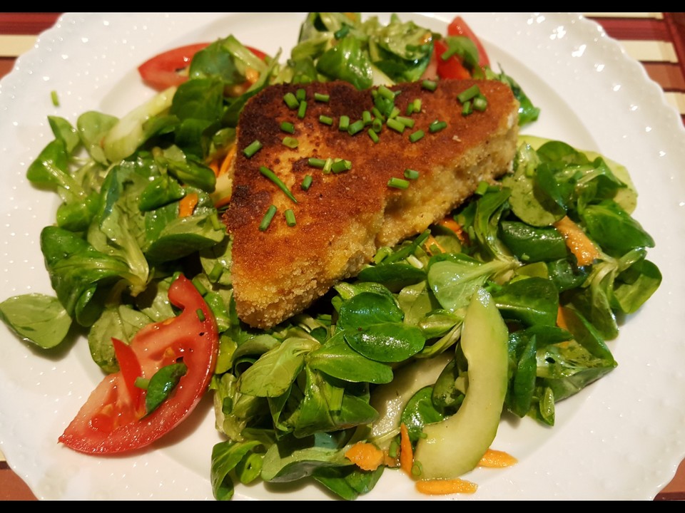 Gebackener Feta auf gemischtem Salat mit Honigdressing von DaisyDancer ...