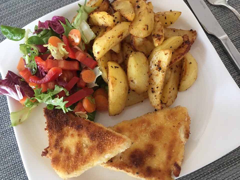 Gebackener Feta auf gemischtem Salat mit Honigdressing von DaisyDancer ...