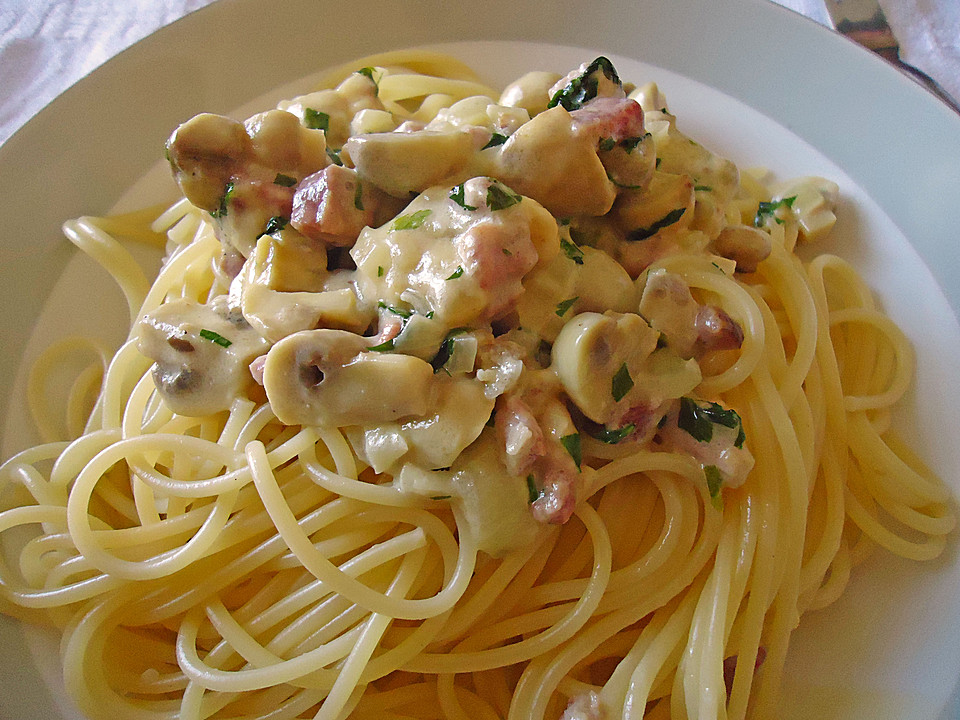 Spaghetti mit Schinken - Sahne Soße von GoldDrache | Chefkoch.de