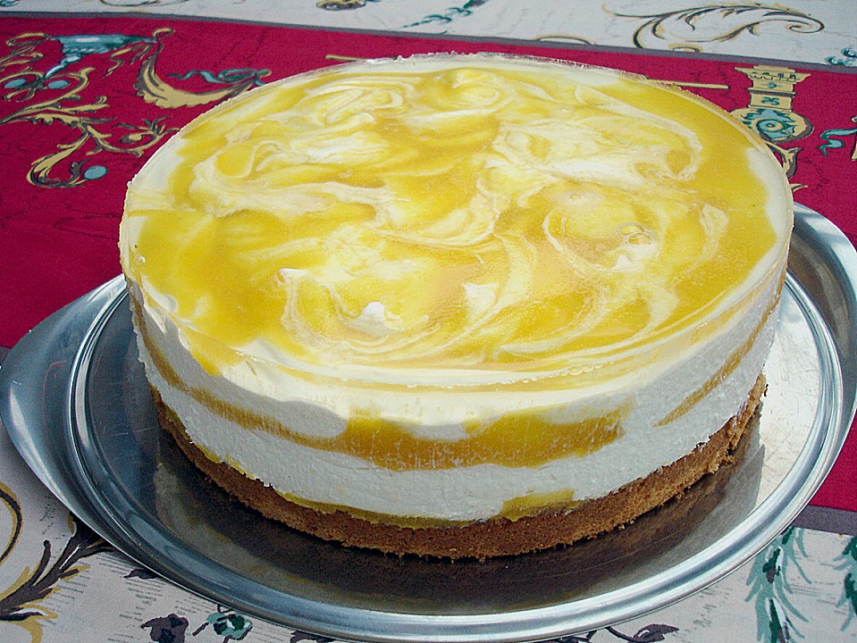 Käsesahnetorte mit Pfirsichen von Lilliane | Chefkoch.de