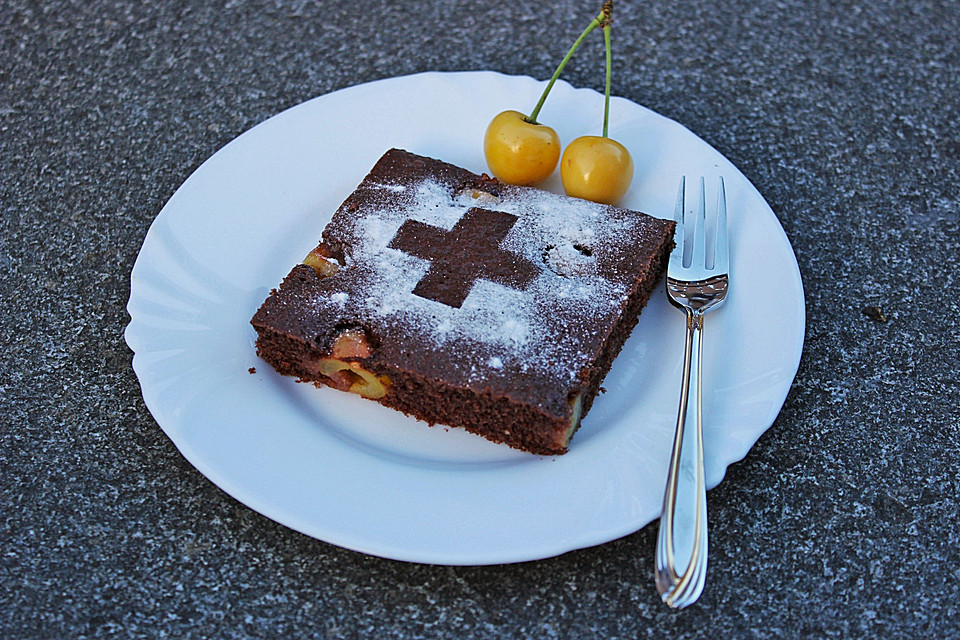 Schneller Schoko-Kirsch-Blechkuchen von FLOK | Chefkoch.de