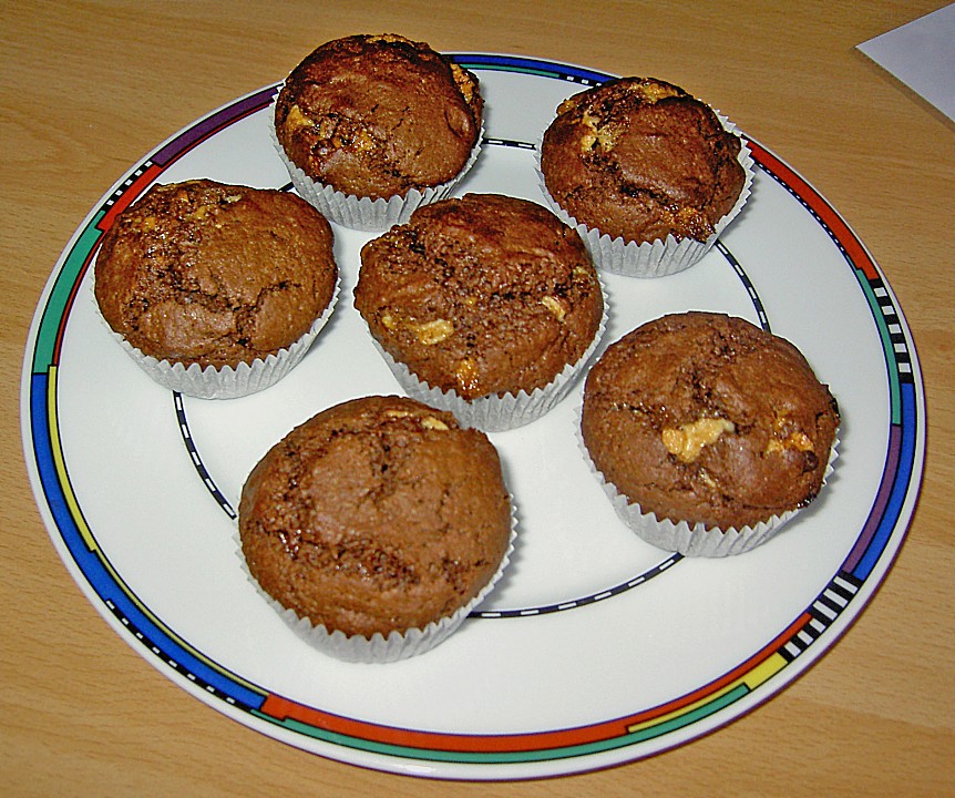 Schokoladen - Snickers - Muffins von Jacobsen | Chefkoch.de