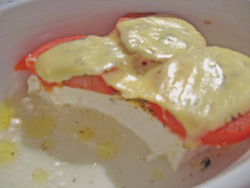 Schafskäse mit Tomaten und Käse überbacken von Peperoni666 | Chefkoch.de