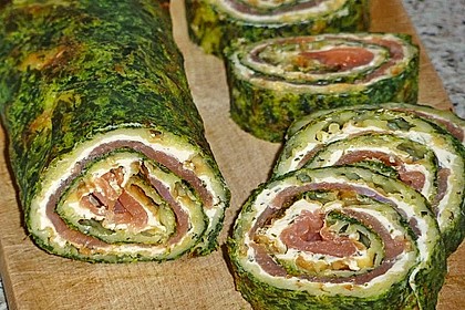 Lachsrolle Mit Frischkäse Spinat Lachsrolle Mit Frischkäse Spinat