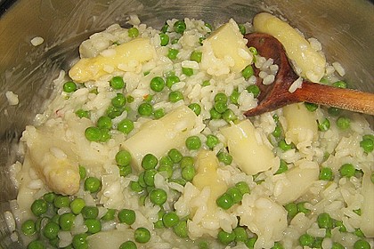 Spargelrisotto mit Erbsen 3