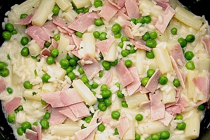 Spargelrisotto mit Erbsen 4
