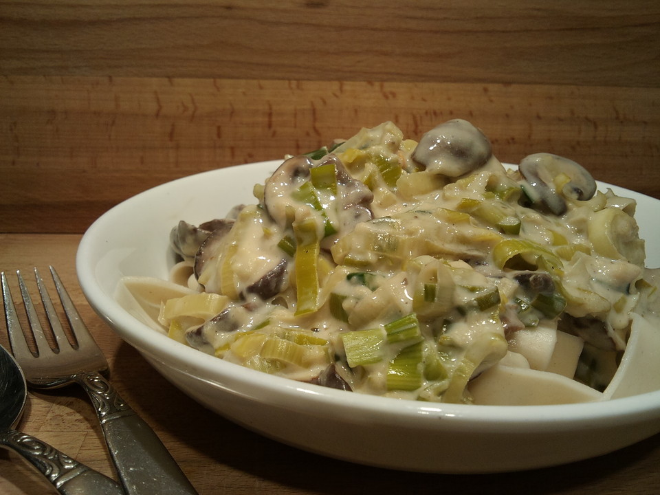 Nudeln mit Champignons und Porree von garfield | Chefkoch.de