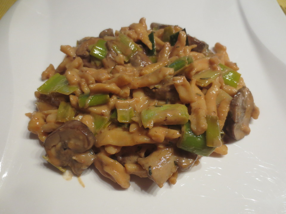 Nudeln mit Champignons und Porree von garfield | Chefkoch.de