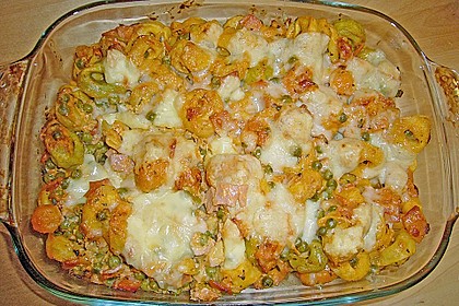 Tortellini in Schinken - Sahnesauce mit Erbsen 11