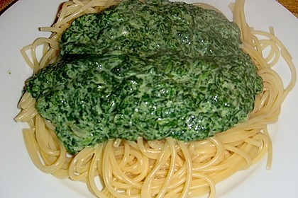 Spaghetti mit Spinatsauce 10