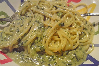 Spaghetti mit Spinatsauce 15