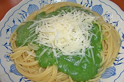 Spaghetti mit Spinatsauce 3