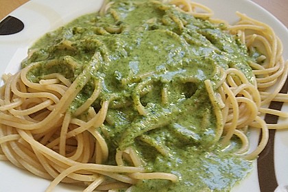 Spaghetti mit Spinatsauce 2